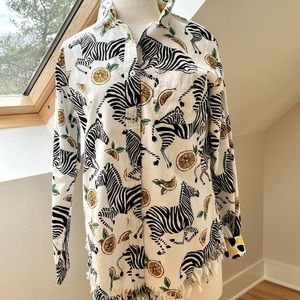 DIZZY LIZZIE/TIZZIE tailored shirt w/bottom fringe